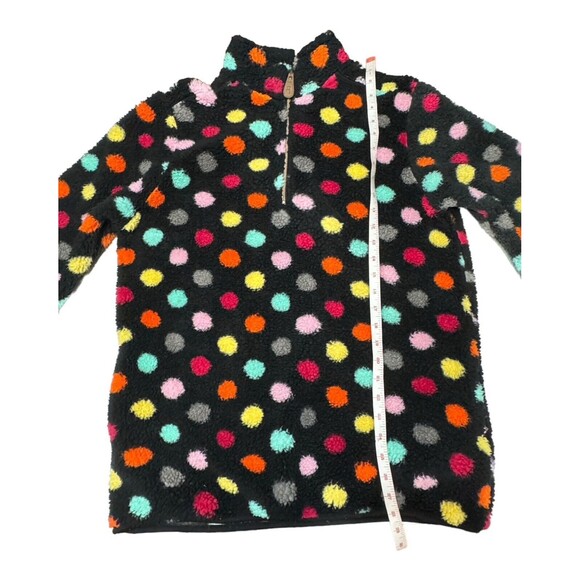 Girlie Girl CC Sherpa Pullover Jacket 1/4 Zip Up Black Polka Dot Size‎ Small - Picture 7 of 11
